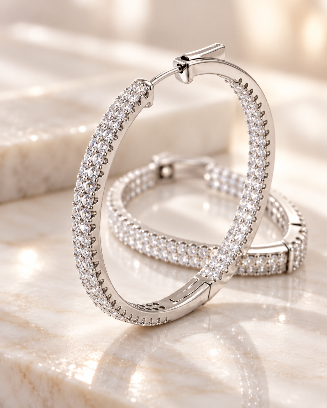 Stella Pavé Hoop Earrings